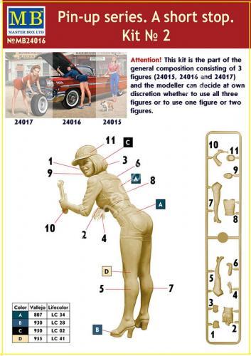1/24 Master Box 24016 Pin-up series. A short stop. Kit No. 2