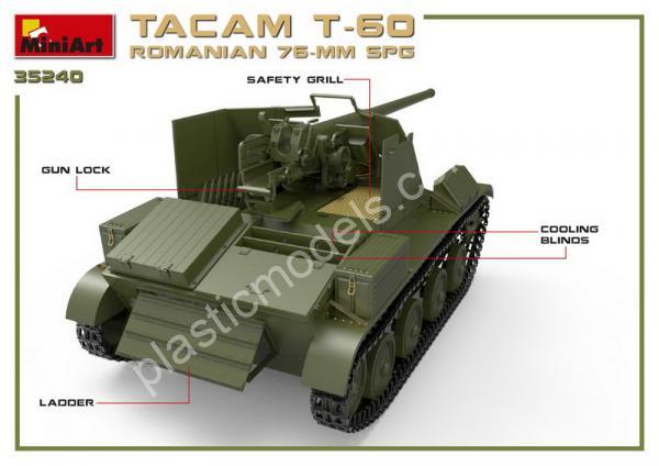 1/35 MiniArt 35240 TACAM Romanian 76-mm SPG Tacam T-60 Interior Kit