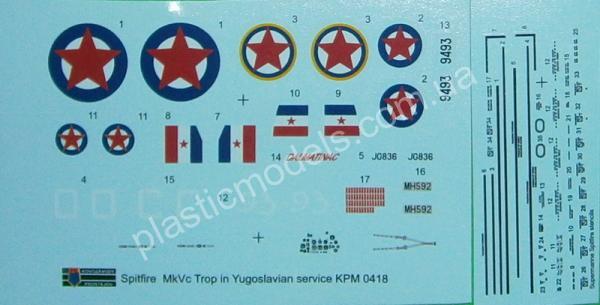 1/72 Kovozavody Prostejov 0418 Spitfire Mk.Vc Trop “Over Yugoslavia”