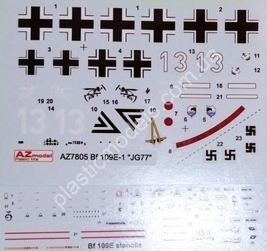 1/72 AZ model 7805 Messerschmitt Bf 109E-1 „JG.77“