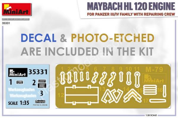 1/35 MiniArt 35331 Maybach HL 120 Engine for Panzer III/IV family with repairing crew