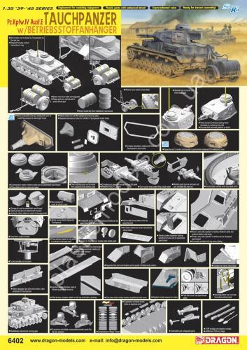 1/35 Dragon 6402 Pz.Kpfw. IV Ausf. E Tauchpanzer IV (w/Betriebsstoffänhanger)