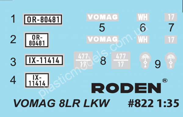 1/35 Roden 822 Vomag 8 LR LKW WWII German Heavy Truck