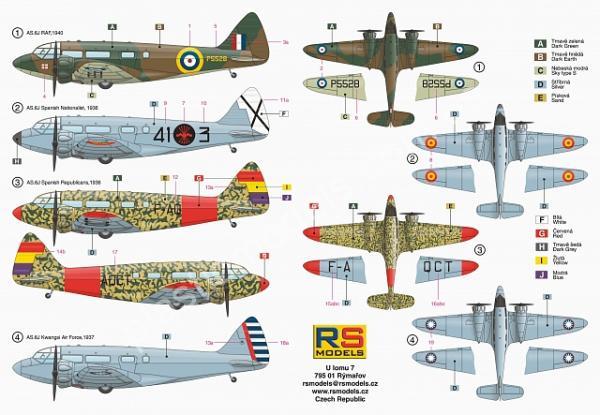 1/72 RS models 92250 Airspeed Envoy British Airliner