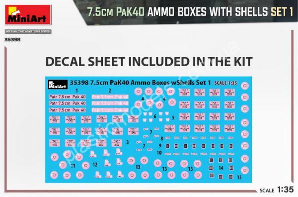 1/35 MiniArt 35387 7.5cm PaK40 Ammo Boxes with Shells