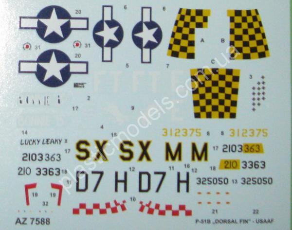 1/72 AZ model 7588 P-51B Mustang Dorsal Fin USSAF