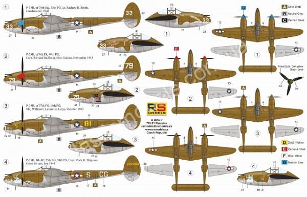 1/72 RS models 92249 P-38 H Lightning