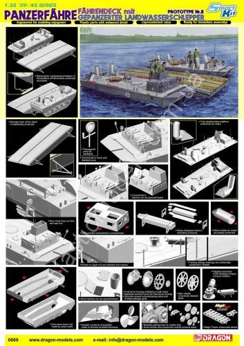 1/35 Dragon 6669 Panzerfahre Fahrendeck mit Genpanzerter Landwasserschlepper Prototype Nr.II
