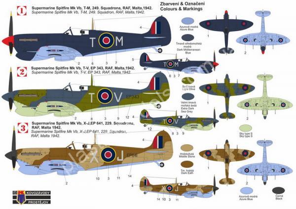 1/72 Kovozavody Prostejov 7223 Supermarine Spitfire Mk.Vb over Malta