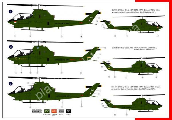 1/72 AZ model 7450 Bell AH-1G Huey Cobra w / wiring panels