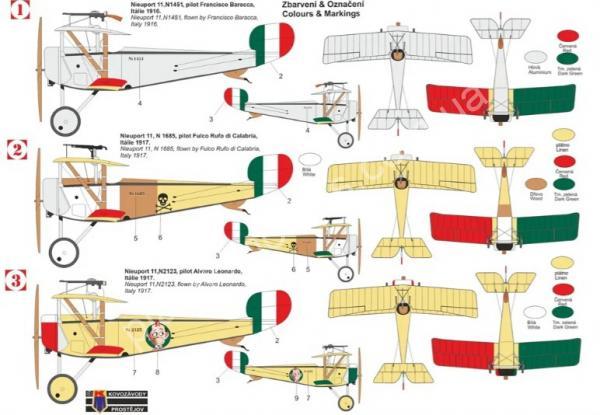 1/72 Kovozavody Prostejov 0450 Nieuport Ni-11 Bébé “Italian Aces”