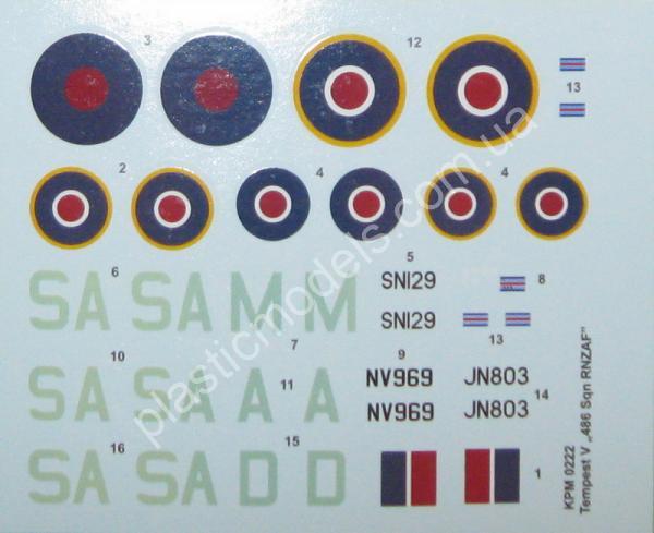1/72 Kovozavody Prostejov 0222 Tempest Mk.V „486. (NZ) SQ“