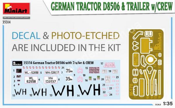 1/35 MiniArt 35314 German Tractor D8506 & Trailer w/Crew