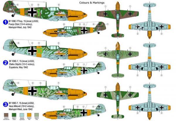 1/72 AZ model 7848 Bf 109E-7/Trop „Croatian Eagles“