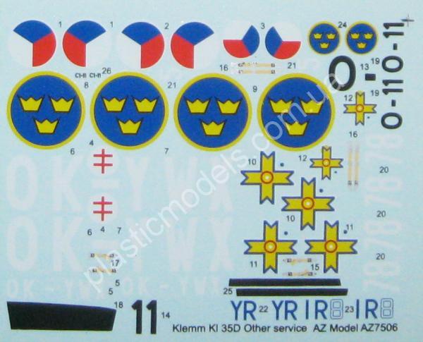 1/72 AZ model 7506 German Trainer plane Klemm KL 35D/SK 15A 