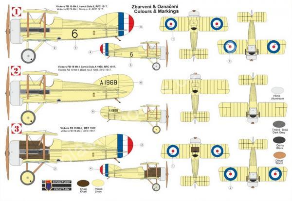 1/72 Kovozavody Prostejov 0249 Vickers FB-19 Mk.I „Bullet“ RFC