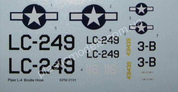 1/72 Kovozavody Prostejov 0191 Piper L-4 “Grasshopper” w/Brodie Hook