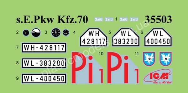 1/35 ICM 35503 s.E.Pkw Kfz.70 with Zwillingssockel 36 German Military Vehicle