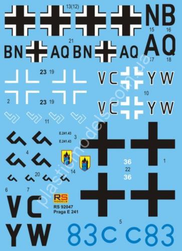 1/72 RS models 92047 Praga E-241 Luftwaffe