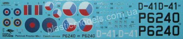 1/72 Dora Wings 72003 Percival Proctor Mk.1 marking of Czechoslovakia