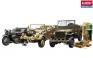 1/72 Academy 13416 vehicle set. Kubelwagen, Sd.Kfz.2 Kettenkrad , Willys Jeep, jerry cans, crates (WAS AC1310)