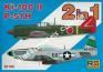 1/72 RS models 92196 Kawasaki Ki-100-II and North-American P-51H Mustang two kits in box